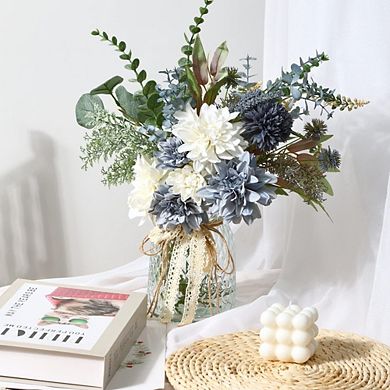 Artificial Floral Arrangement in Vase, Faux Flower Table Centerpiece for Room Decor