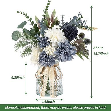 Artificial Floral Arrangement in Vase, Faux Flower Table Centerpiece for Room Decor
