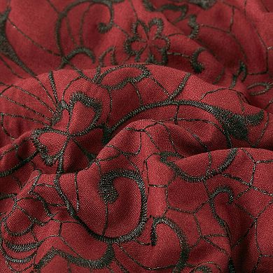 Floral Burgundy Comforter Set