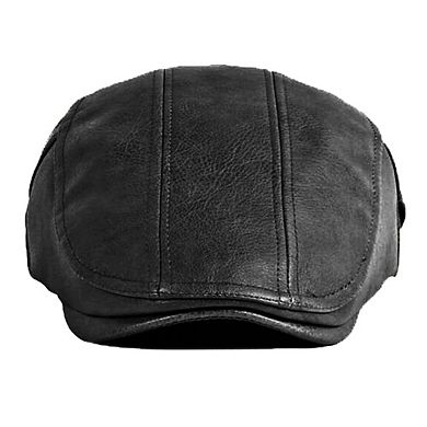 Newsboy Leather Ivy Flat Cap Gatsby Driving Cabbie Beret