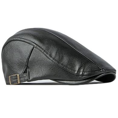 Newsboy Leather Ivy Flat Cap Gatsby Driving Cabbie Beret
