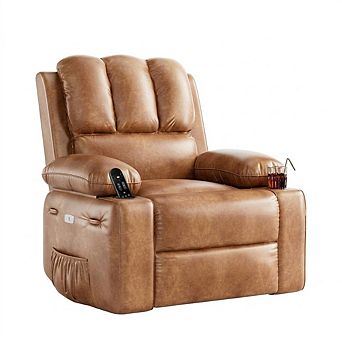 Swivel Rocking Power Recliner with Massage and Heat Functional Chair for Nursery and Living Room