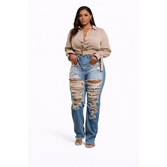 Women Casual Ripped Skinny Jeans