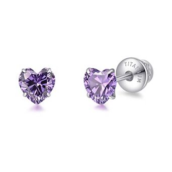 Screw Back Heart Earrings