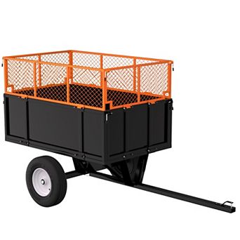 Heavy Duty Steel Dump Garden Cart - 17 Cu.Ft,Removable Sides 750 lbs Capacity