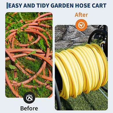 Garden Hose Reel Cart for Lawn, Patio, and Yard , 200FT/300FT Capacity