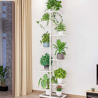 8 tier Metal Plant Stand Indoor Outdoor 9 Potted Plant Holders Tiered Plant Shelf Metal Flower