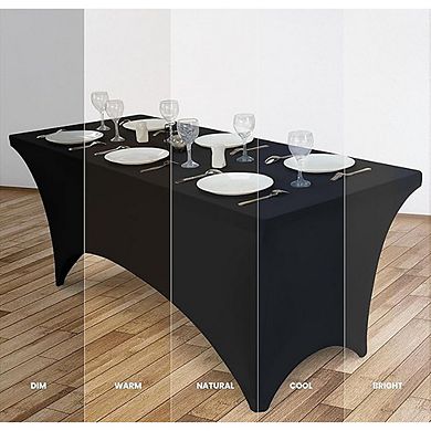 2-Pack Black Spandex Tablecloths, Stretch, Fitted, Washable, Wrinkle-Resistant