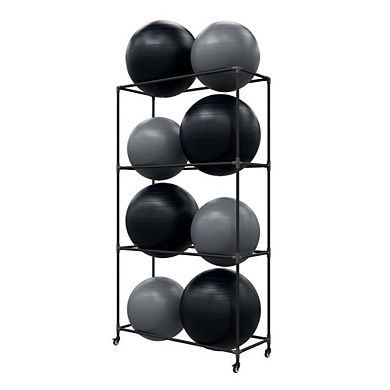 Power Systems Stability Ball Rack Metal Freestanding Rack Holds Up to 8 Balls