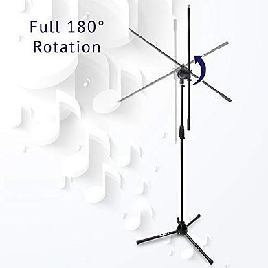 LyxPro Microphone Stand, Durable Mic Stand with Adjustable Height 38.5"- 66" and 29.3" Boom Arm