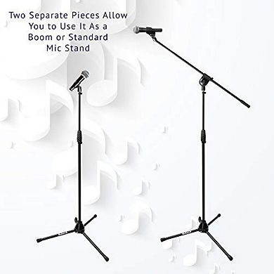 LyxPro Microphone Stand, Durable Mic Stand with Adjustable Height 38.5"- 66" and 29.3" Boom Arm