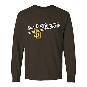 Women's Soft as a Grape Brown San Diego Padres Pigment Dye Long Sleeve T-Shirt