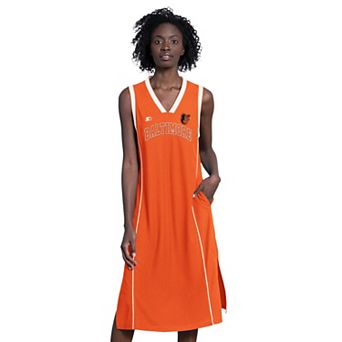 Women's Starter Orange Baltimore Orioles Line Up Sneaker Sleeveless Maxi Dress