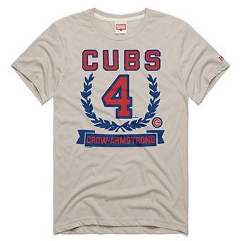 Men's Homage Pete Crow-Armstrong Stone Chicago Cubs Wreath Rookie Graphic Tri-Blend T-Shirt