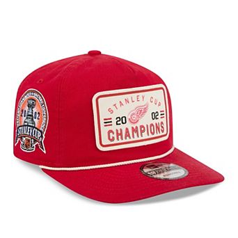 Men's New Era Red Detroit Red Wings Throwback Stanley Cup Champions Side Patch 19TWENTY Adjustable Hat