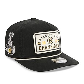 Men's New Era Black Boston Bruins Throwback Stanley Cup Champions Side Patch 19TWENTY Adjustable Hat