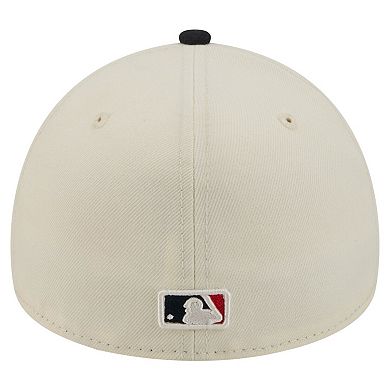 Men's New Era Cream Cleveland Guardians Chrome A-Frame 59FORTY Fitted Hat
