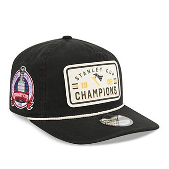 Men's New Era Black Pittsburgh Penguins Throwback Stanley Cup Champions Side Patch 19TWENTY Adjustable Hat