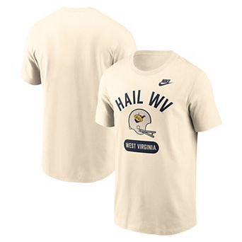 Men's Nike Natural West Virginia Mountaineers Legacy Arch Helmet T-Shirt