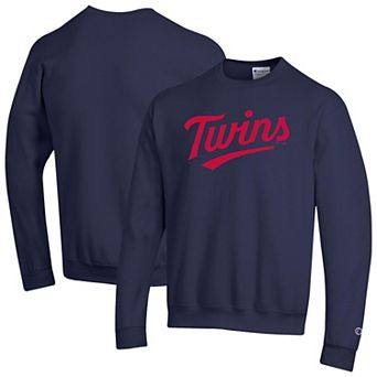Men's Champion Navy Minnesota Twins Powerblend Wordmark Sweatshirt