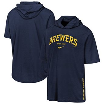 Youth Nike Navy Milwaukee Brewers Dri-FIT Hooded T-Shirt