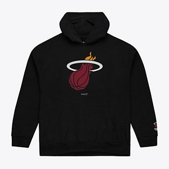 Men's Mitchell & Ness Black Miami Heat Fleece Hoodie