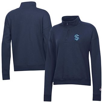 Women's Champion Deep Sea Blue Seattle Kraken Powerblend Quarter-Zip Sweatshirt