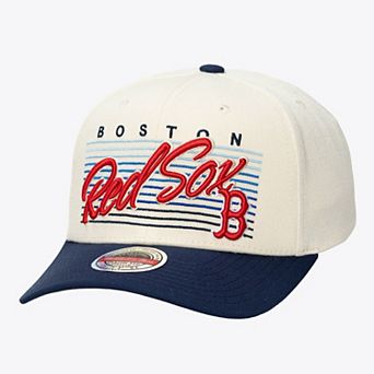 Unisex Mitchell & Ness Cream Boston Red Sox Retro Lines Stretch Snapback Hat