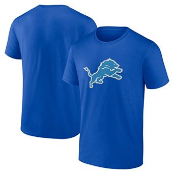 Men's Logo Athletic Blue Detroit Lions Primary Logo T-Shirt