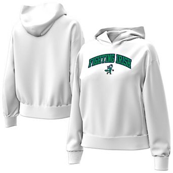 Women's Under Armour White Notre Dame Fighting Irish Golfing Leprechaun Icon Fleece Hoodie
