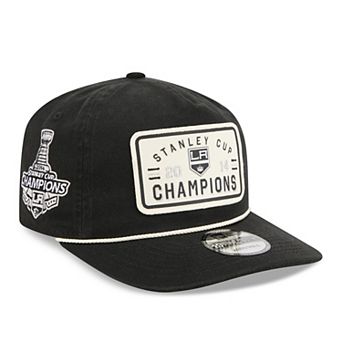Men's New Era Black Los Angeles Kings Throwback Stanley Cup Champions Side Patch 19TWENTY Adjustable Hat