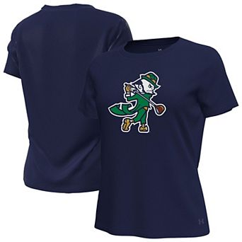 Women's Under Armour Navy Notre Dame Fighting Irish Golfing Leprechaun Tech Stretch T-Shirt