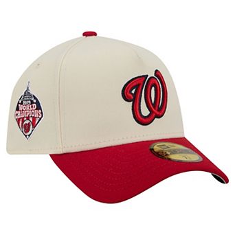 Men's New Era Cream Washington Nationals Chrome A-Frame 59FORTY Fitted Hat