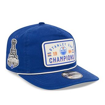 Men's New Era Royal Edmonton Oilers Throwback Stanley Cup Champions Side Patch 19TWENTY Adjustable Hat
