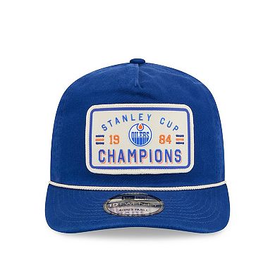 Men's New Era Royal Edmonton Oilers Throwback Stanley Cup Champions Side Patch 19TWENTY Adjustable Hat