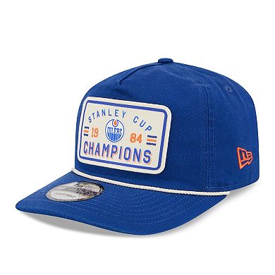 Men's New Era Royal Edmonton Oilers Throwback Stanley Cup Champions Side Patch 19TWENTY Adjustable Hat