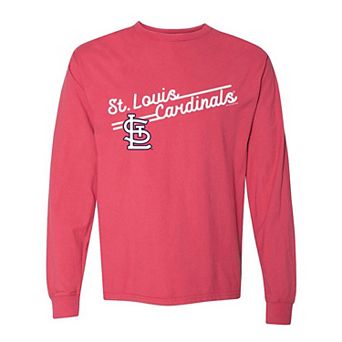 Women's Soft as a Grape Red St. Louis Cardinals Pigment Dye Long Sleeve T-Shirt