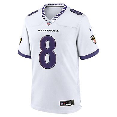 Men's Nike Lamar Jackson White Baltimore Ravens Game Jersey