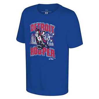 Youth Stadium Essentials Blue Detroit Pistons Mascot City Elementized T-Shirt