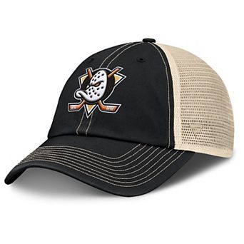 Men's Fanatics Black/Natural Anaheim Ducks Rival Trucker Adjustable Hat