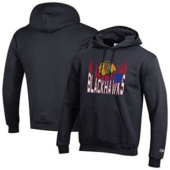 Men's Champion Black Chicago Blackhawks Powerblend Hoodie