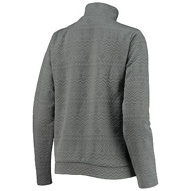 Women's Gameday Couture Charcoal LSU Tigers Embossed Quarter-Zip Jacket