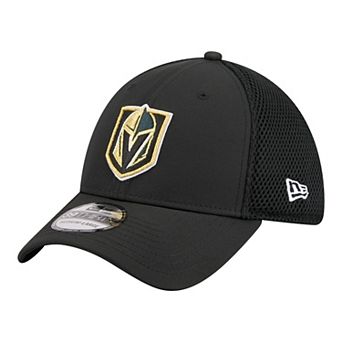 Men's New Era Black Vegas Golden Knights Logo 39THIRTY Flex Hat