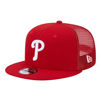 Youth New Era Red Philadelphia Phillies 9FIFTY Trucker Snapback Hat
