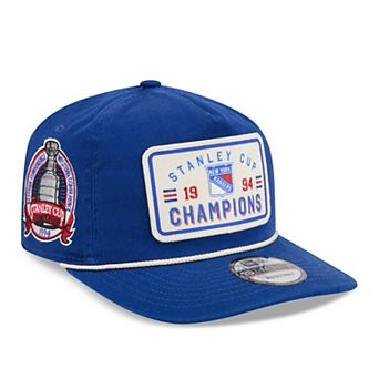 Men's New Era Blue New York Rangers Throwback Stanley Cup Champions Side Patch 19TWENTY Adjustable Hat