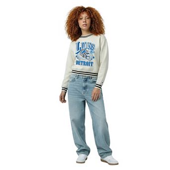 Women's Champion Cream Detroit Lions Reverse Weave Fleece Sweatshirt