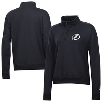 Women's Champion Black Tampa Bay Lightning Powerblend Quarter-Zip Sweatshirt