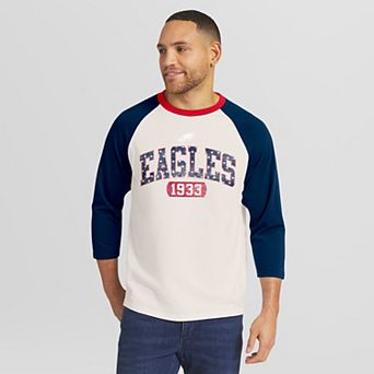 Men's Darius Rucker Collection by Fanatics White/Navy Philadelphia Eagles Americana 3/4 Sleeve Raglan T-Shirt