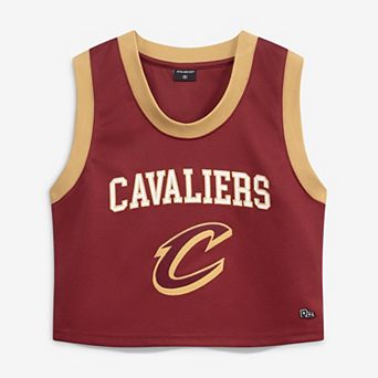 Women's Hype and Vice Wine Cleveland Cavaliers Cropped Basketball Scoop Neck Tank Top