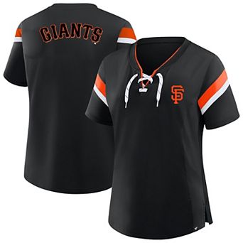 Women's Profile Black San Francisco Giants Lace-Up T-Shirt